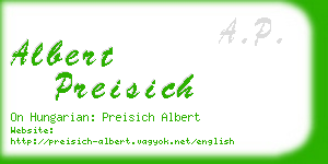 albert preisich business card